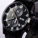 Hugo Boss Chronograph Black Dial Black Steel Strap Watch for Men - 1513180 Buy Now By Hugo Boss