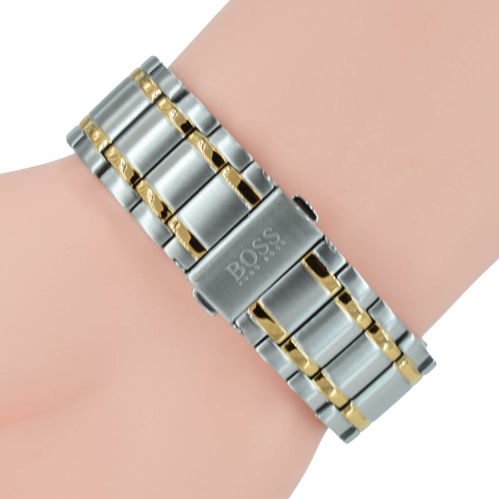 Hugo Boss Areoliner Chronograph White Dial Two Tone Steel Strap Watch for Men - 1513236 Buy Now By Hugo Boss