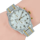 Hugo Boss Areoliner Chronograph White Dial Two Tone Steel Strap Watch for Men - 1513236 Buy Now By Hugo Boss