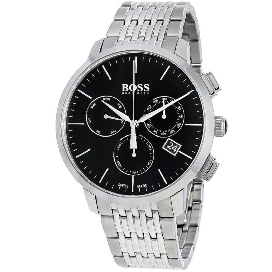 Hugo Boss Associate Black Dial Silver Steel Strap Watch for Men - 1513267 Buy Now By Hugo Boss
