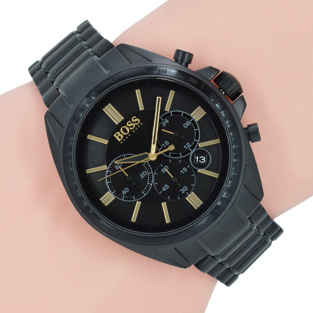 Hugo Boss Driver Black Dial Black Steel Strap Watch for Men - 1513277 Buy Now By Hugo Boss