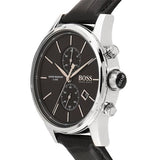 Hugo Boss Jet Black Dial Black Leather Strap Watch for Men - 1513279 Buy Now By Hugo Boss