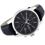 Hugo Boss Jet Black Dial Black Leather Strap Watch for Men - 1513279 Buy Now By Hugo Boss