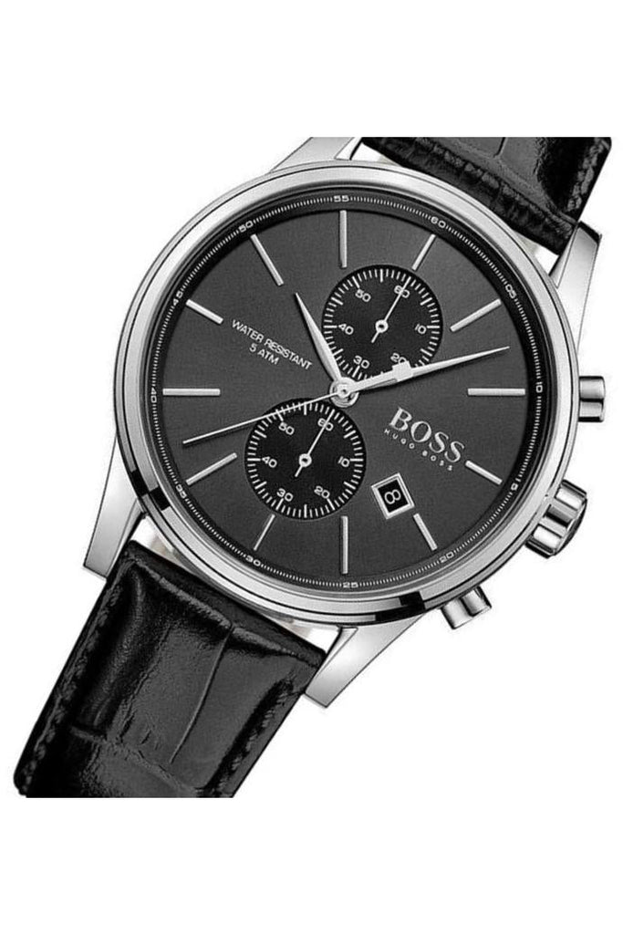 Hugo Boss Jet Black Dial Black Leather Strap Watch for Men - 1513279 Buy Now By Hugo Boss