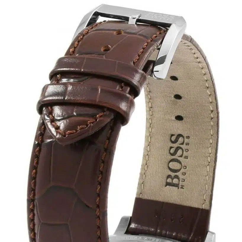 Hugo Boss Jet Chronograph Quartz Silver Dial Brown Leather Strap Watch For Men - HB1513280 Buy Now By Hugo Boss