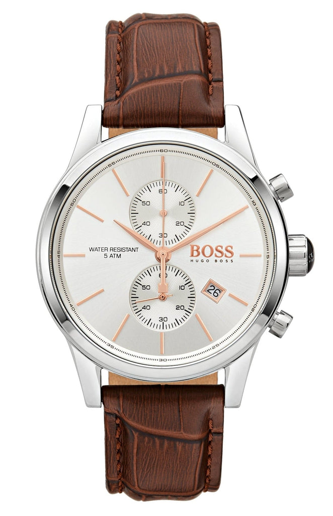 Hugo Boss Jet White Dial Brown Leather Strap Watch for Men - 1513280 Buy Now By Hugo Boss