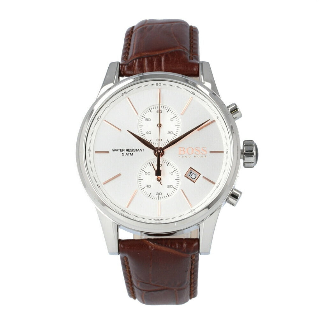 Hugo Boss Jet White Dial Brown Leather Strap Watch for Men - 1513280 Buy Now By Hugo Boss