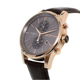 Hugo Boss Jet Grey Dial Brown Leather Strap Watch for Men - 1513281 Buy Now By Hugo Boss