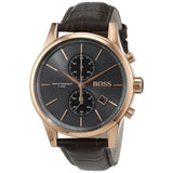 Hugo Boss Jet Grey Dial Brown Leather Strap Watch for Men - 1513281 Buy Now By Hugo Boss