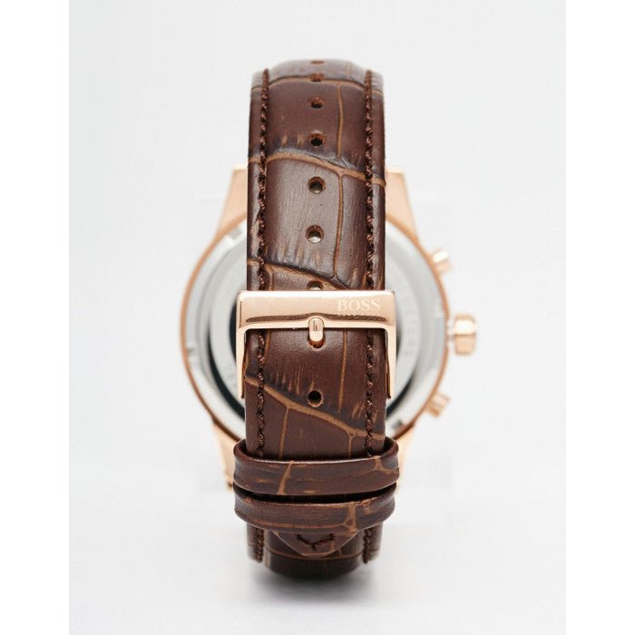 Hugo Boss Jet Grey Dial Brown Leather Strap Watch for Men - 1513281 Buy Now By Hugo Boss