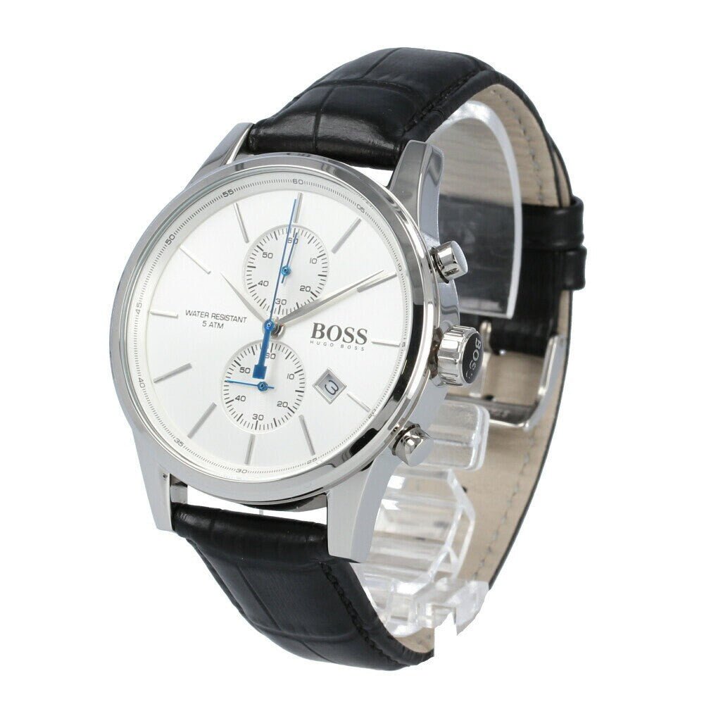 Hugo Boss Jet Silver Dial Black Leather Strap Watch for Men - 1513282 Buy Now By Hugo Boss