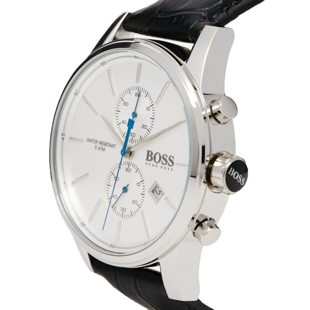 Hugo Boss Jet Silver Dial Black Leather Strap Watch for Men - 1513282 Buy Now By Hugo Boss