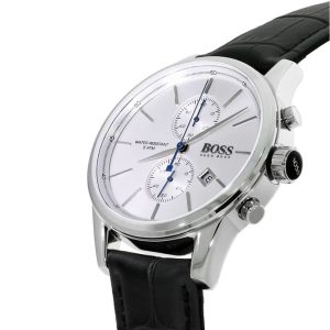 Hugo Boss Jet Silver Dial Black Leather Strap Watch for Men - 1513282 Buy Now By Hugo Boss
