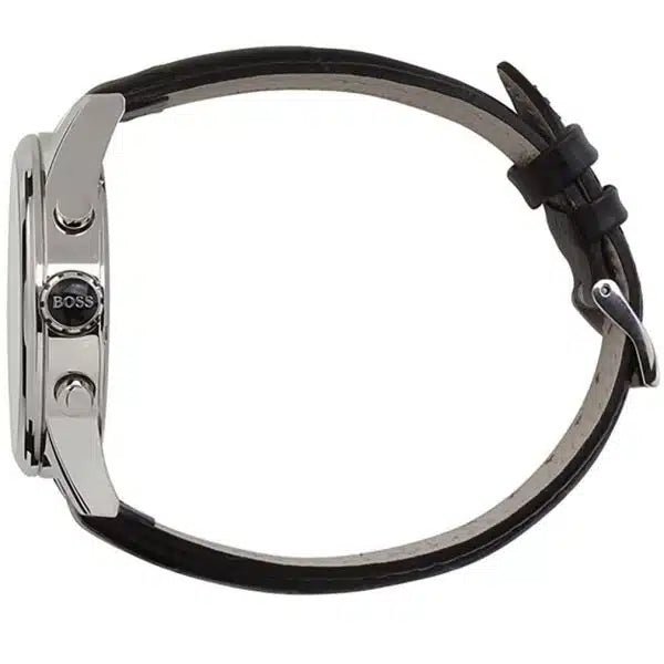 Hugo Boss Jet Silver Dial Black Leather Strap Watch for Men - 1513282 Buy Now By Hugo Boss