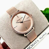 Michael Kors Mini Jayne Crystals Rose Gold Dial Rose Gold Mesh Strap Watch for Women - MK7122 Buy Now By Michael Kors