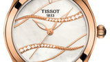 Tissot T Wave Diamond Mother of Pearl Dial Black Leather Strap Watch For Women - T112.210.36.111.00 Buy Now By Tissot