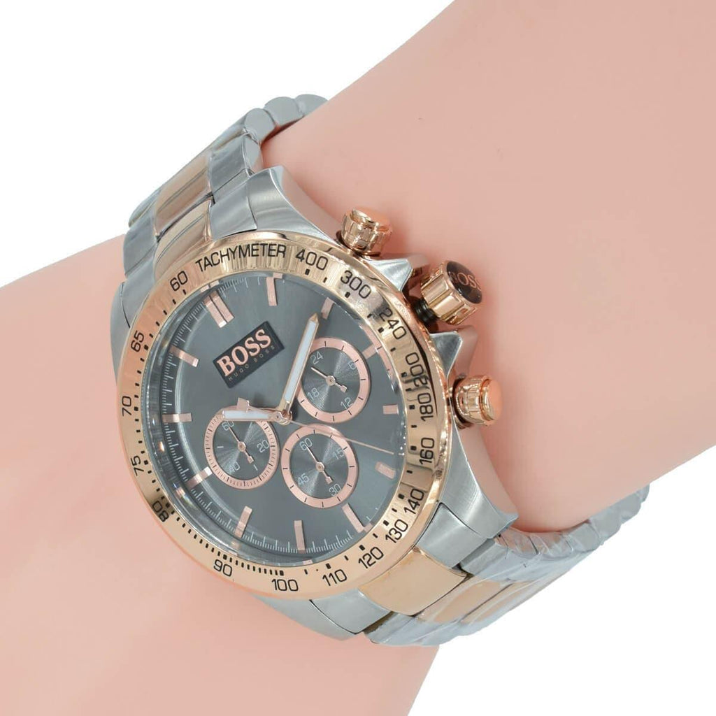 Hugo Boss Ikon Grey Dial Two Tone Steel Strap Watch for Men - 1513339 Buy Now By Hugo Boss