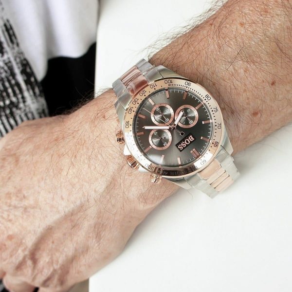 Hugo Boss Ikon Grey Dial Two Tone Steel Strap Watch for Men - 1513339 Buy Now By Hugo Boss