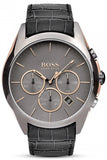 Hugo Boss Onyx Grey Dial Black Leather Strap Watch for Men - 1513366 Buy Now By Hugo Boss