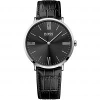 Hugo Boss Jackson Black Dial Black Leather Strap Watch for Men - 1513369 Buy Now By Hugo Boss