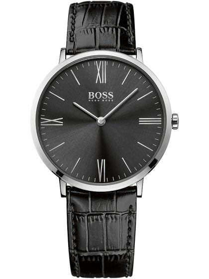 Hugo Boss Jackson Black Dial Black Leather Strap Watch for Men - 1513369 Buy Now By Hugo Boss