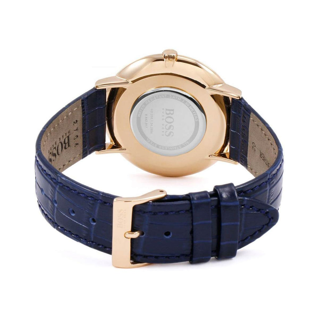 Hugo Boss Jackson Blue Dial Black Leather Strap Watch for Men - 1513371 Buy Now By Hugo Boss