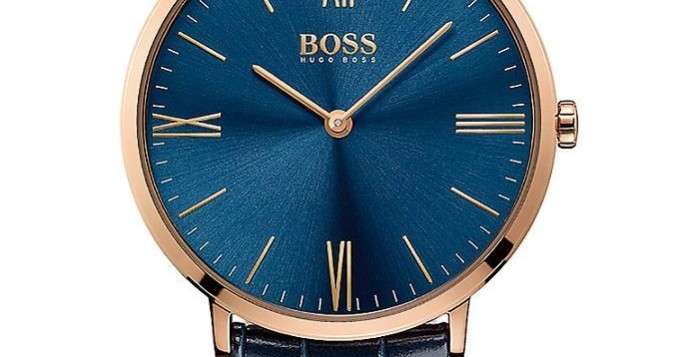 Hugo Boss Jackson Blue Dial Black Leather Strap Watch for Men - 1513371 Buy Now By Hugo Boss