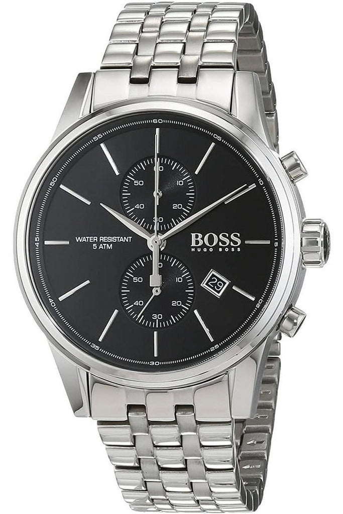 Hugo Boss Jet Black Dial Silver Steel Strap Watch for Men - 1513383 Buy Now By Hugo Boss