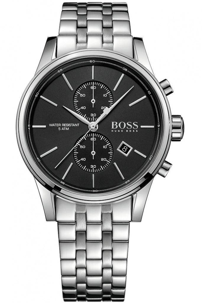 Hugo Boss Jet Black Dial Silver Steel Strap Watch for Men - 1513383 Buy Now By Hugo Boss