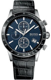 Hugo Boss Rafale Chronograph Blue Dial Black Leather Strap Watch For Men - 1513391 Buy Now By Hugo Boss