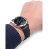 Hugo Boss Time One Chronograph Black Dial Black Leather Strap Watch for Men - 1513430 Buy Now By Hugo Boss