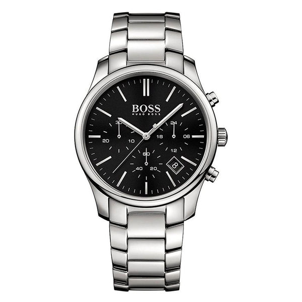 Hugo Boss Commander Black Dial Silver Steel Strap Watch for Men - 1513433 Buy Now By Hugo Boss