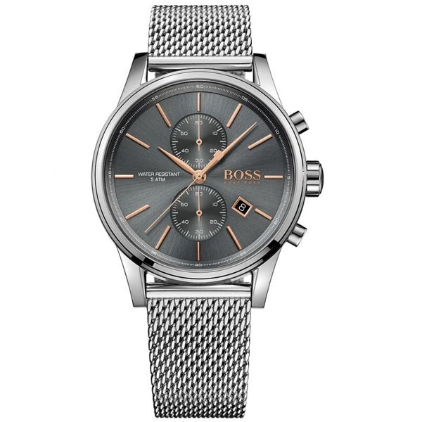 Hugo Boss Jet Chronograph Grey Dial Silver Mesh Bracelet Watch for Men - 1513440 Buy Now By Hugo Boss