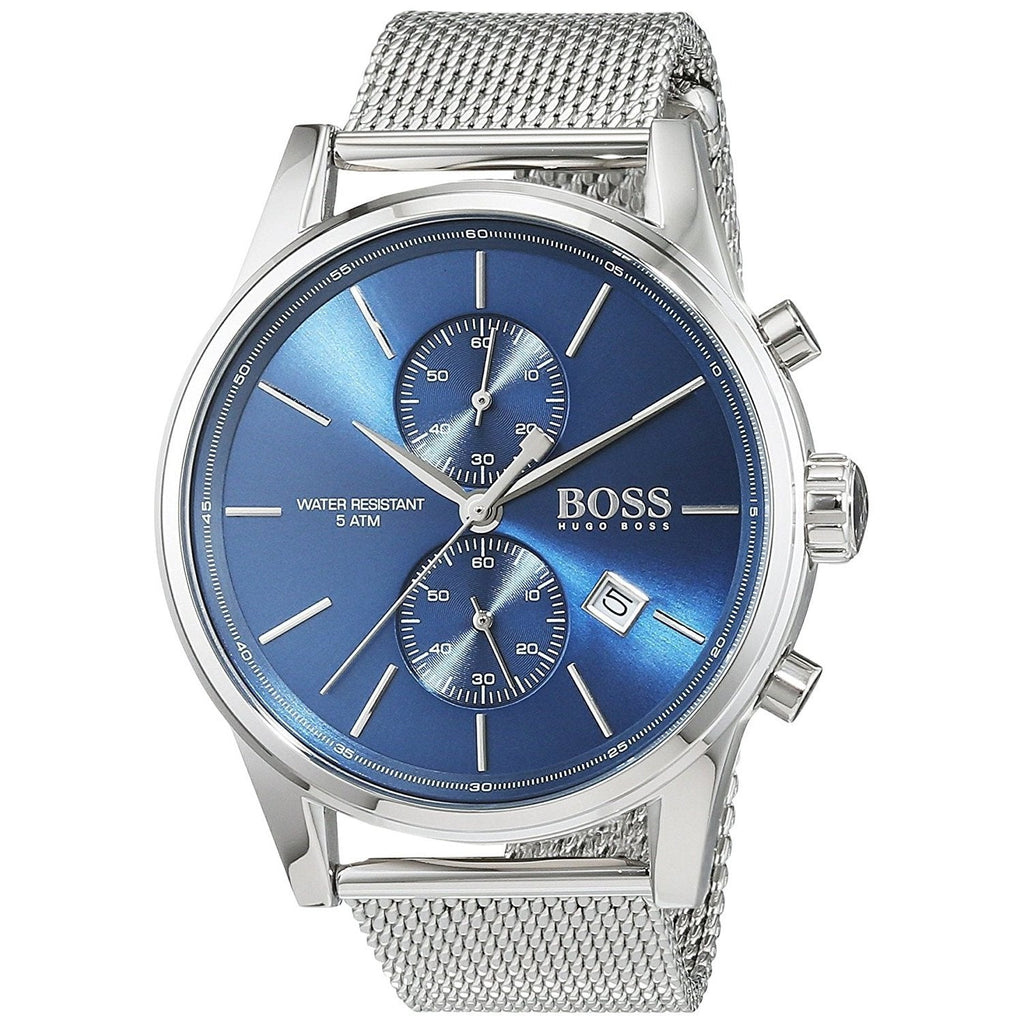 Hugo Boss Jet Blue Dial Silver Mesh Bracelet Watch for Men - 1513441 Buy Now By Hugo Boss