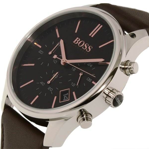 Hugo Boss Time One Black Dial Brown Leather Strap Watch for Men - 1513448 Buy Now By Hugo Boss
