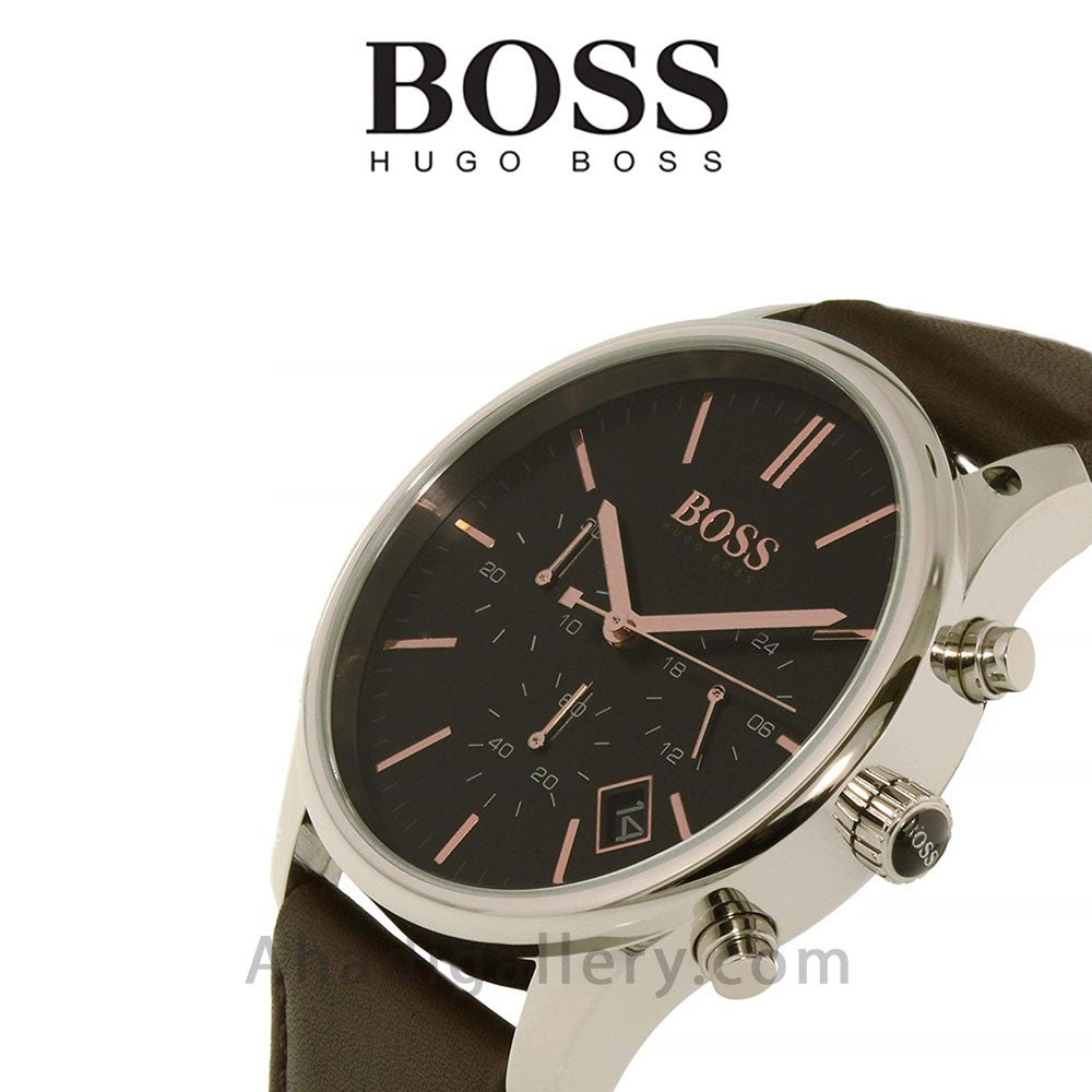 Hugo Boss Time One Black Dial Brown Leather Strap Watch for Men - 1513448 Buy Now By Hugo Boss