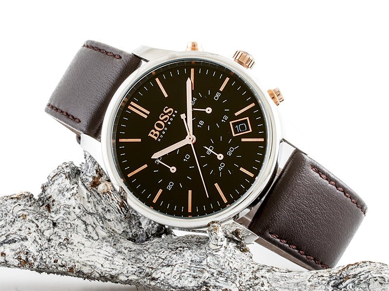 Hugo Boss Time One Black Dial Brown Leather Strap Watch for Men - 1513448 Buy Now By Hugo Boss