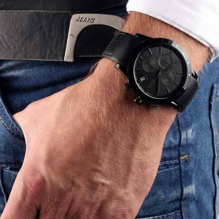 Hugo Boss Rafale Chronograph Black Dial Black Leather Strap Watch For Men - 1513456 Buy Now By Hugo Boss