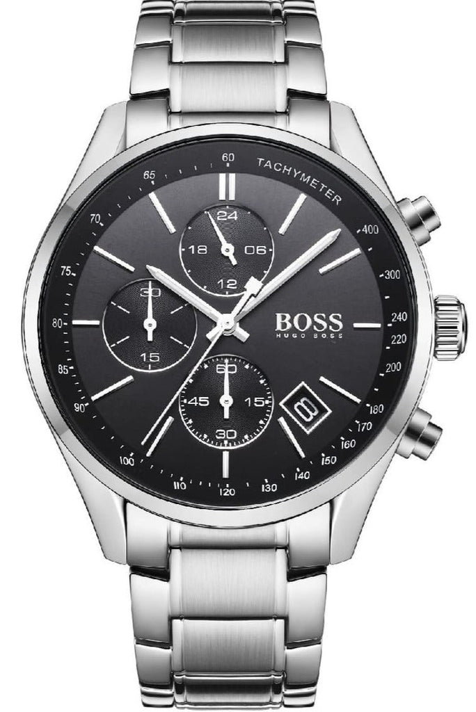 Hugo Boss Grand Prix Black Dial Silver Steel Strap Watch for Men - 1513477 Buy Now By Hugo Boss