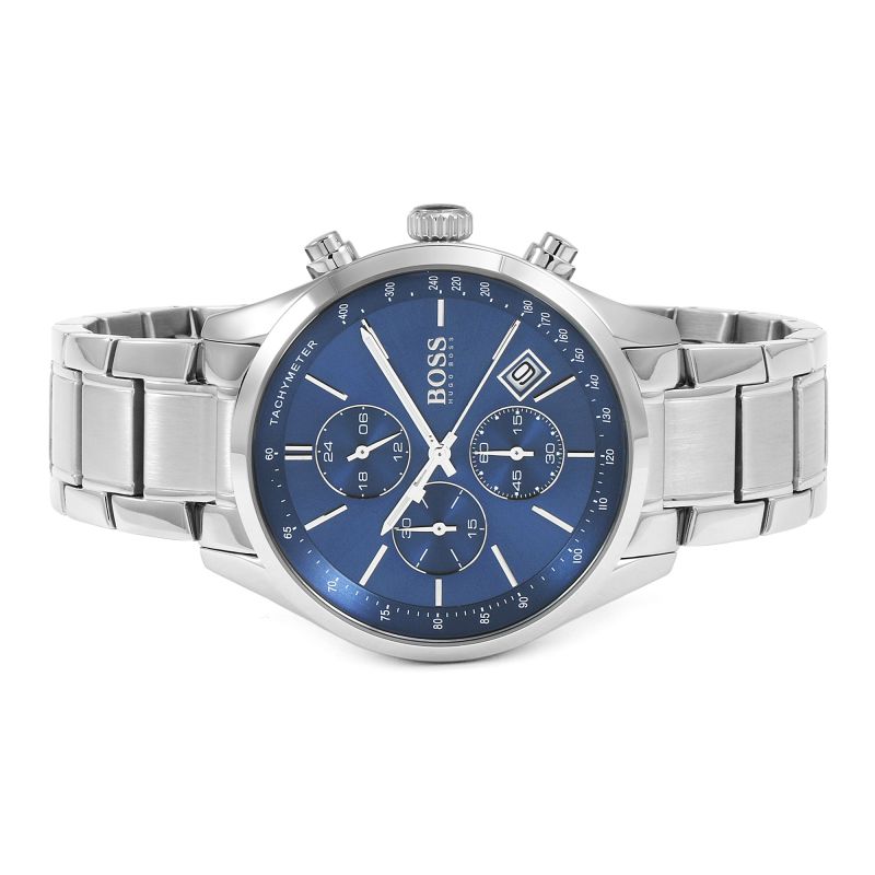 Hugo Boss Grand Prix Blue Dial Silver Steel Strap Watch for Men - 1513478 Buy Now By Hugo Boss