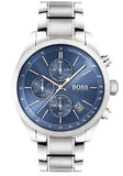 Hugo Boss Grand Prix Blue Dial Silver Steel Strap Watch for Men - 1513478 Buy Now By Hugo Boss