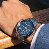 Hugo Boss Grand Prix Blue Dial Silver Steel Strap Watch for Men - 1513478 Buy Now By Hugo Boss