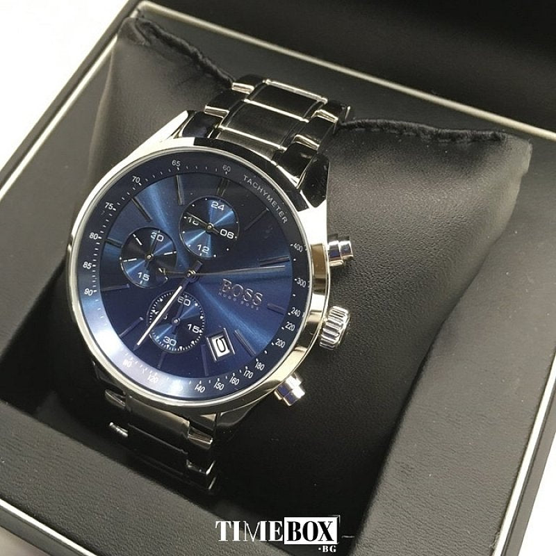 Hugo Boss Grand Prix Blue Dial Silver Steel Strap Watch for Men - 1513478 Buy Now By Hugo Boss