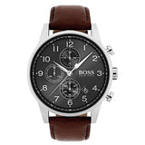 Hugo Boss Navigator Grey Dial Brown Leather Strap Watch for Men - 1513494 Buy Now By Hugo Boss