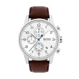 Hugo Boss Navigator White Dial Brown Leather Strap Watch for Men - 1513495 Buy Now By Hugo Boss
