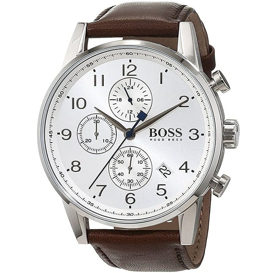 Hugo Boss Navigator White Dial Brown Leather Strap Watch for Men - 1513495 Buy Now By Hugo Boss