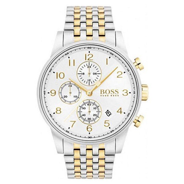 Hugo Boss Navigator White Dial Two Tone Steel Strap Watch for Men - 1513499 Buy Now By Hugo Boss