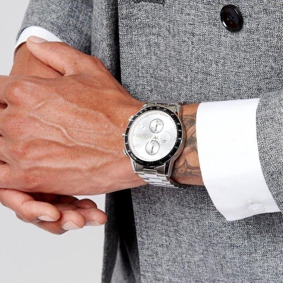 Hugo Boss Rafale Competitive Sport Silver Dial Silver Steel Strap Watch for Men - 1513511 Buy Now By Hugo Boss