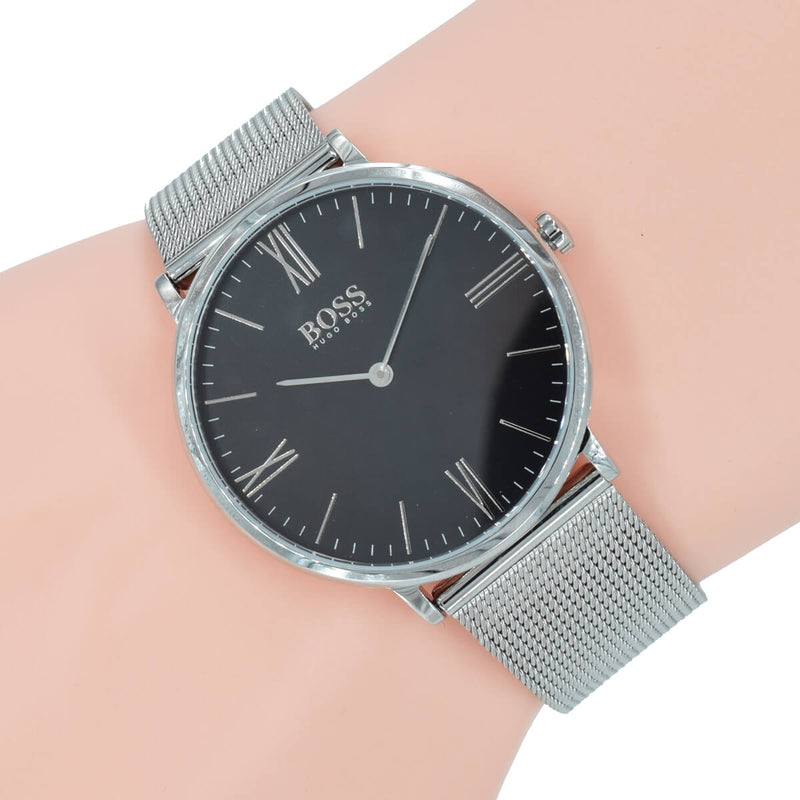 Hugo Boss Jackson Quartz Black Dial Silver Mesh Bracelet Watch For Men - 1513514 Buy Now By Hugo Boss