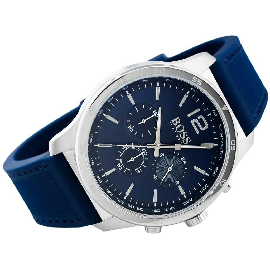 Hugo Boss Professional Chronograph Blue Dial Blue Silicone Strap Watch for Men - 1513526 Buy Now By Hugo Boss
